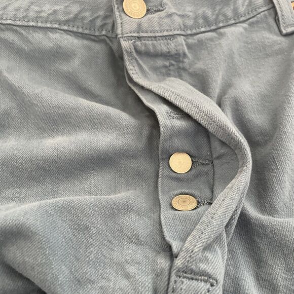 Levis 501 Jeans Mens 42x30 Button Fly Unique Blue Denim Color Workwear - Picture 3 of 10